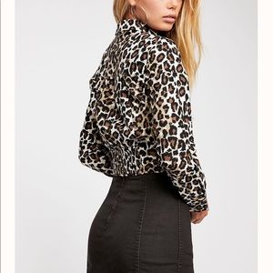 Free People Black Denim Skirt